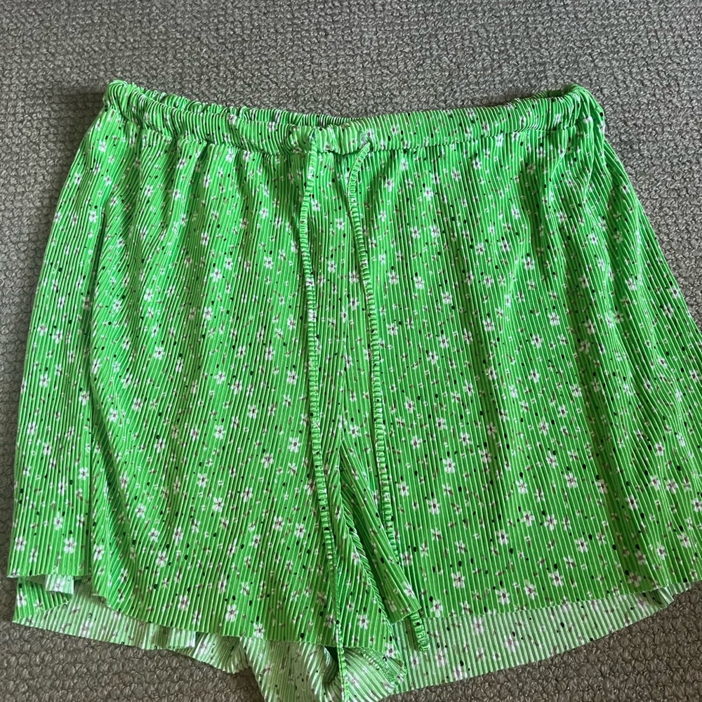 ASOS Green Patterned High Waist Shorts